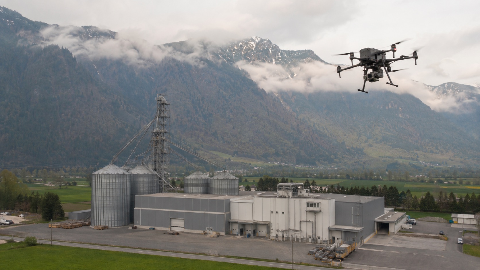 Commercial drone operation at a Canadian site
