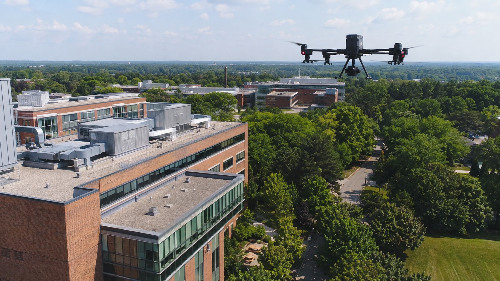 Commercial drone operation at a Canadian site