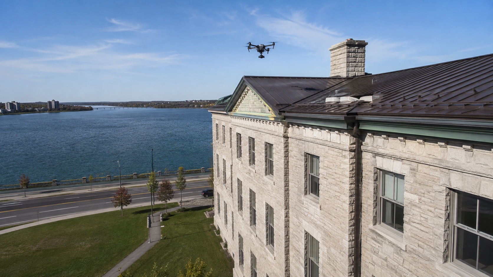 Commercial drone operation at a Canadian site