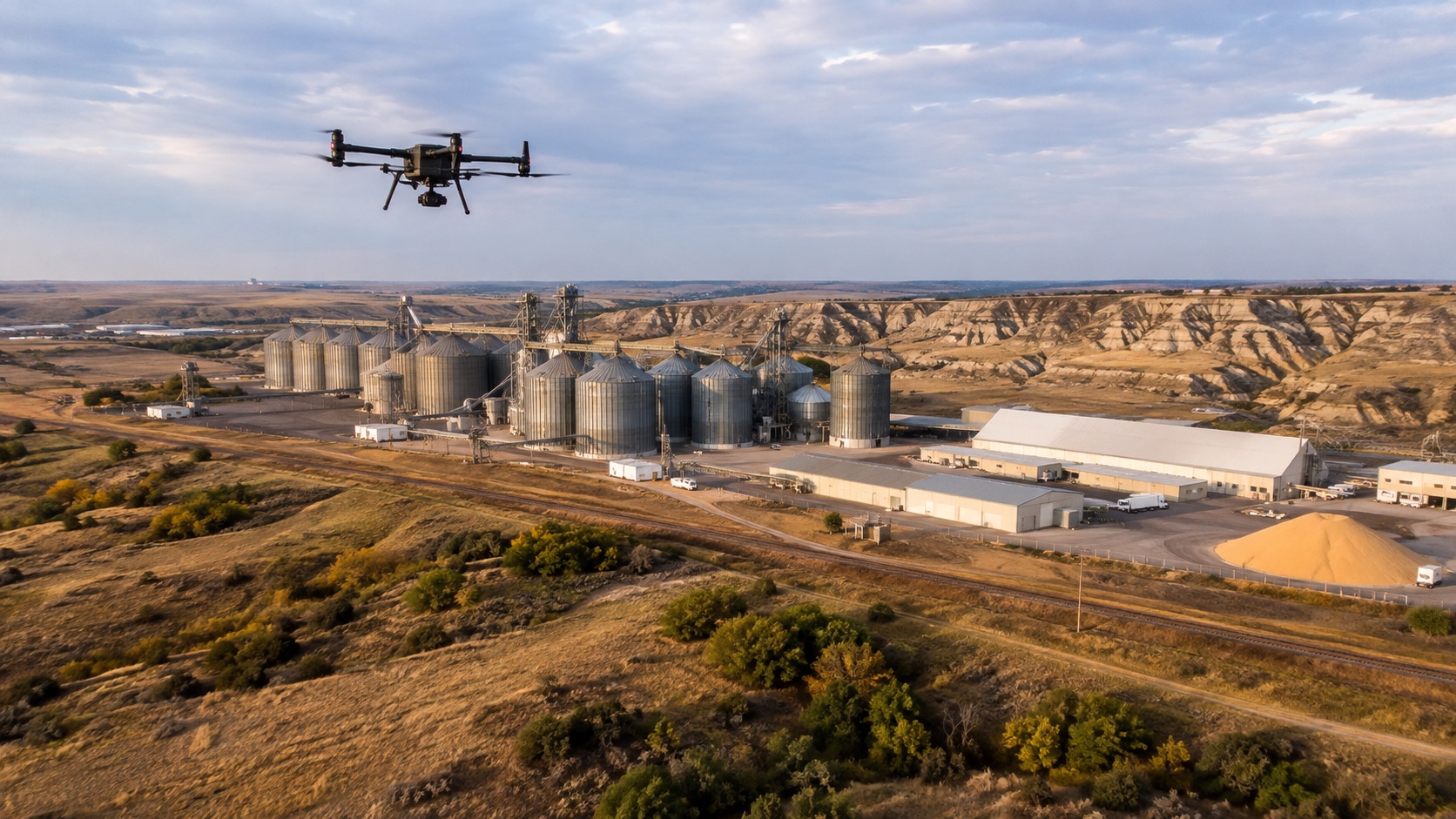 Commercial drone operation at a Canadian site
