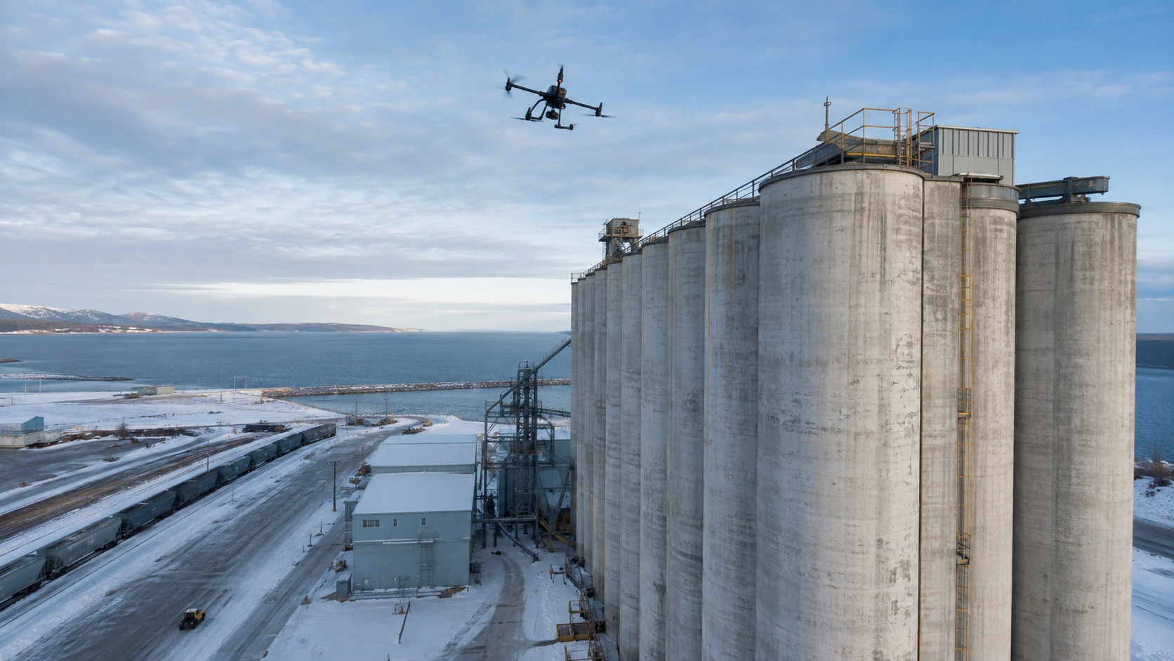 Commercial drone operation at a Canadian site