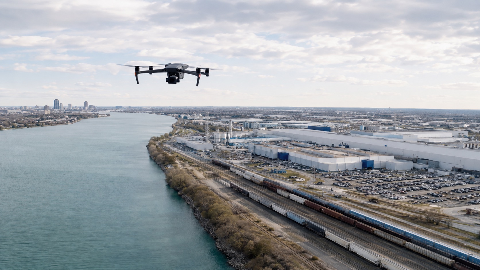 Commercial drone operation at a Canadian site