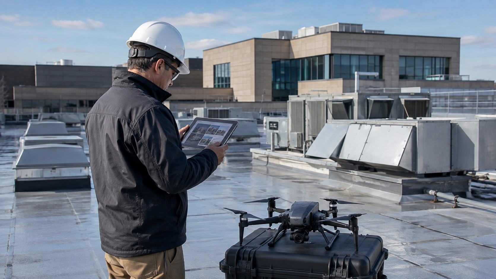 Commercial drone operation at a Canadian site