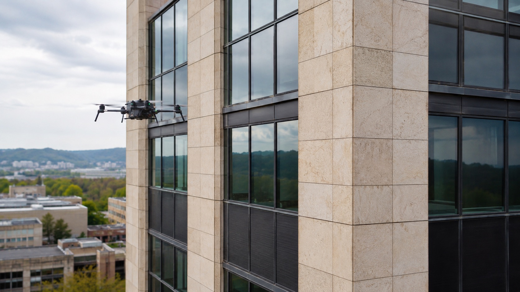 Commercial drone operation at a Canadian site